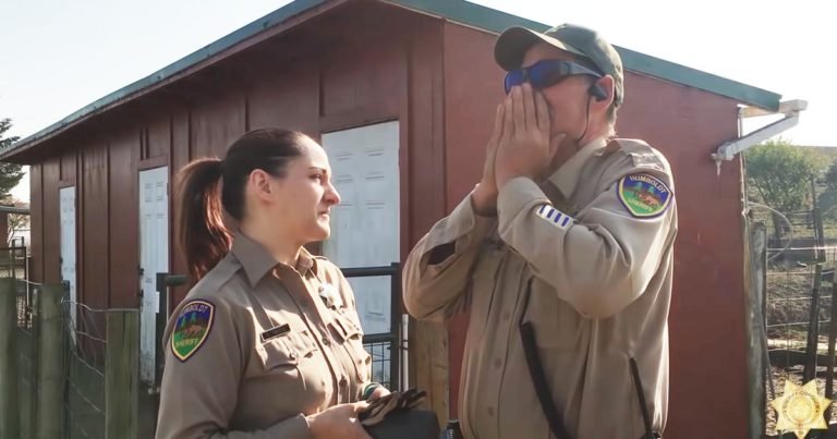 officer surprised with color glasses