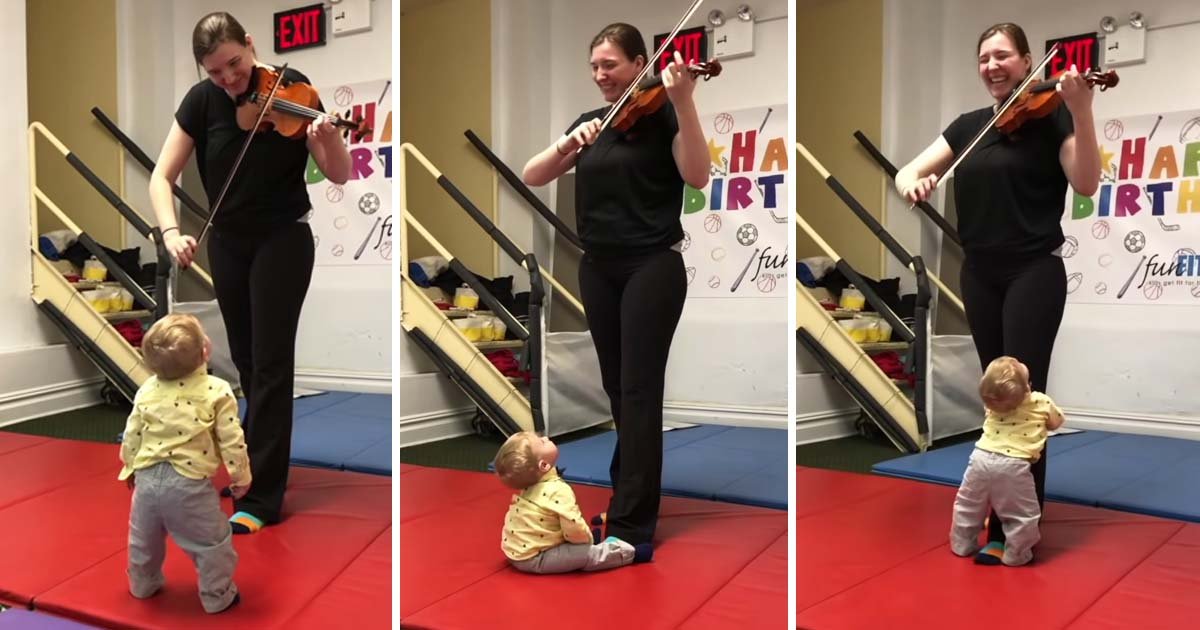 Toddler Hears Violin For The First Time