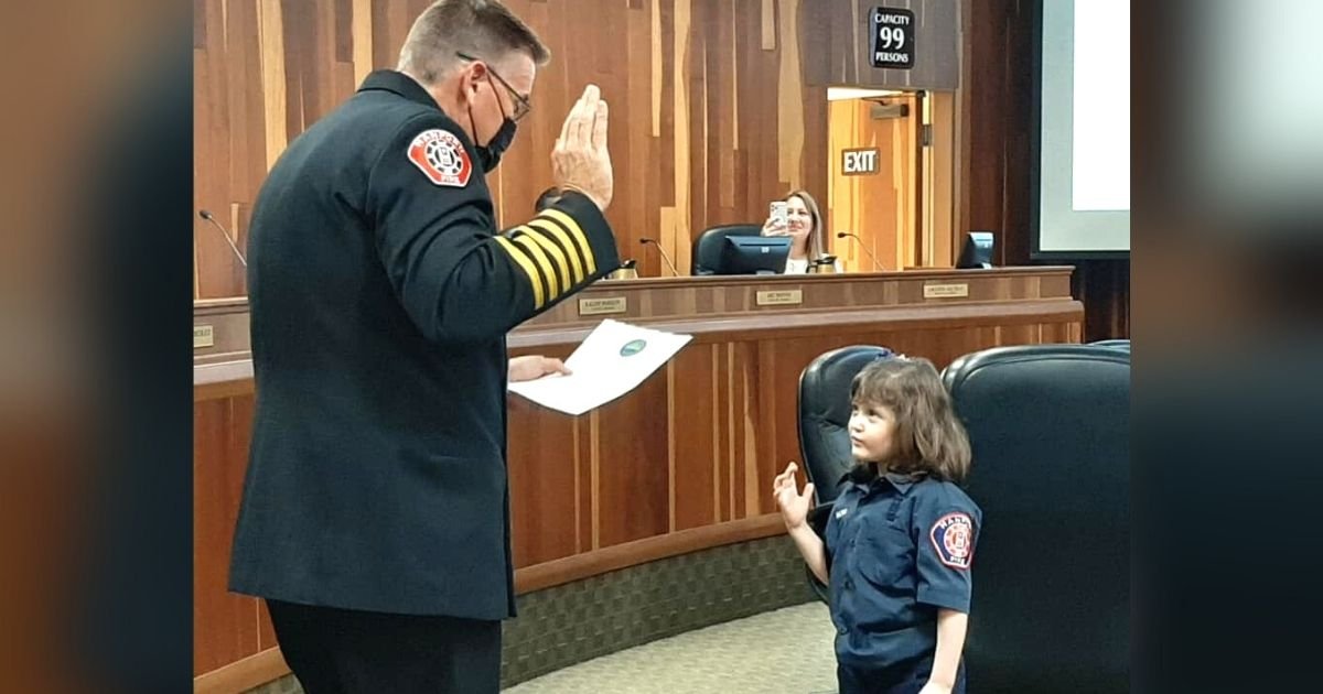 7 year old firefighter Penny Saltray