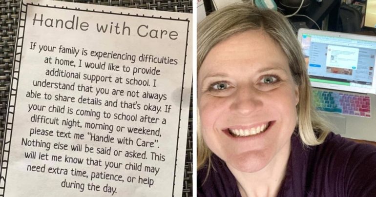 handle with care teacher note