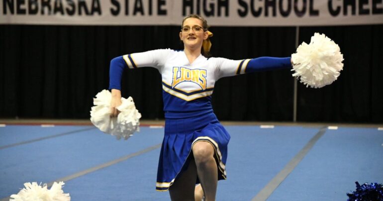 cheerleader-competes-by-herself-nebraska