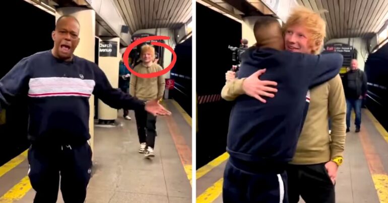 ed sheeran surprises subway singer