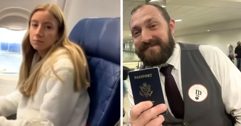 flight attendant saves honeymoon