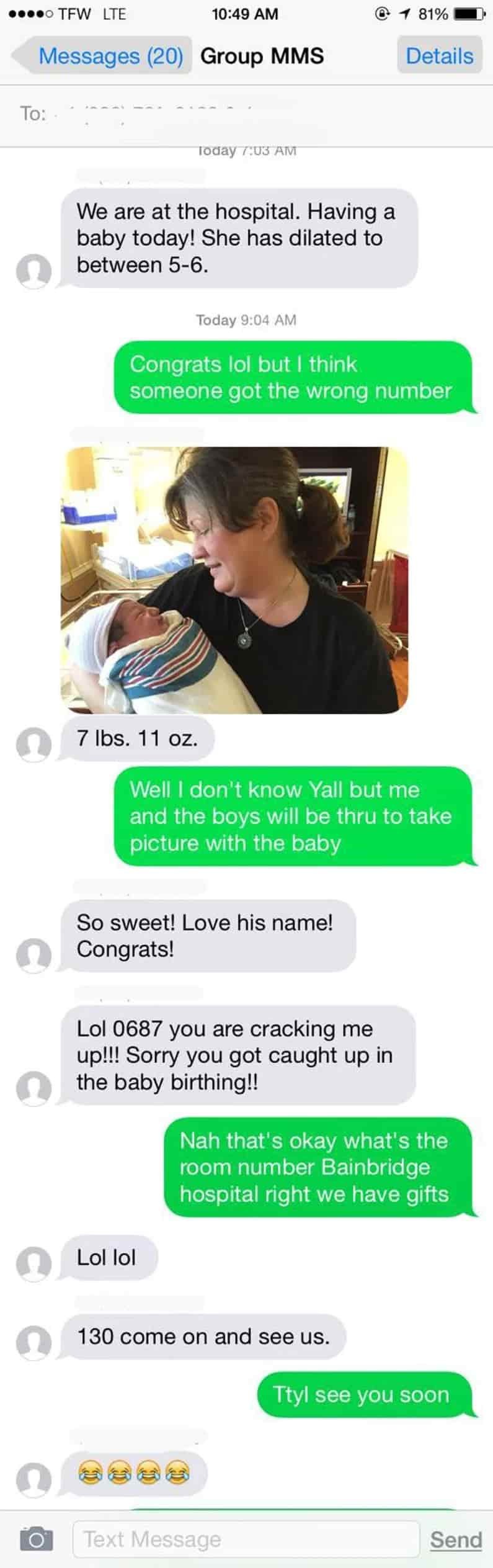 grandma wrong text baby