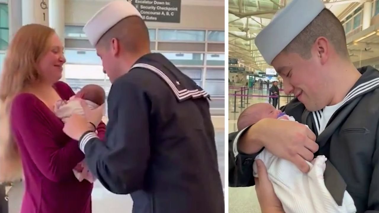 navy wife surprises husband