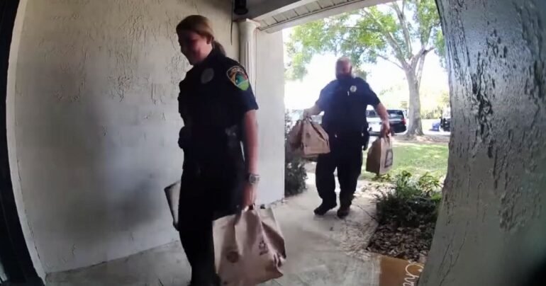 police officers deliver groceries titusville
