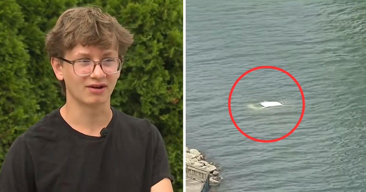 teen saves driver from sinking car