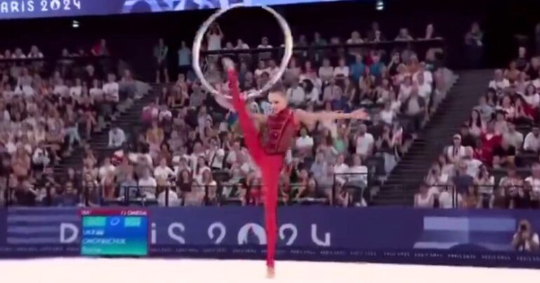 gymnast performs to michael jackson