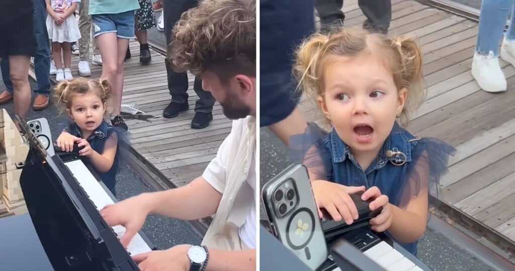 Adorable 3-Year-Old Sings 'My Heart Will Go On' with Street Pianist