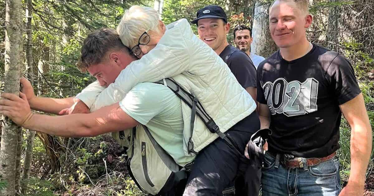 airman carries injured grandma