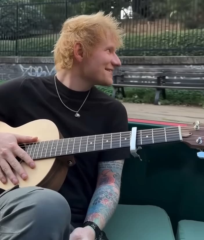 ed sheeran serenades jogger