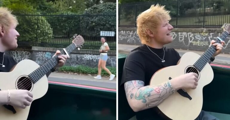 ed sheeran serenades runner