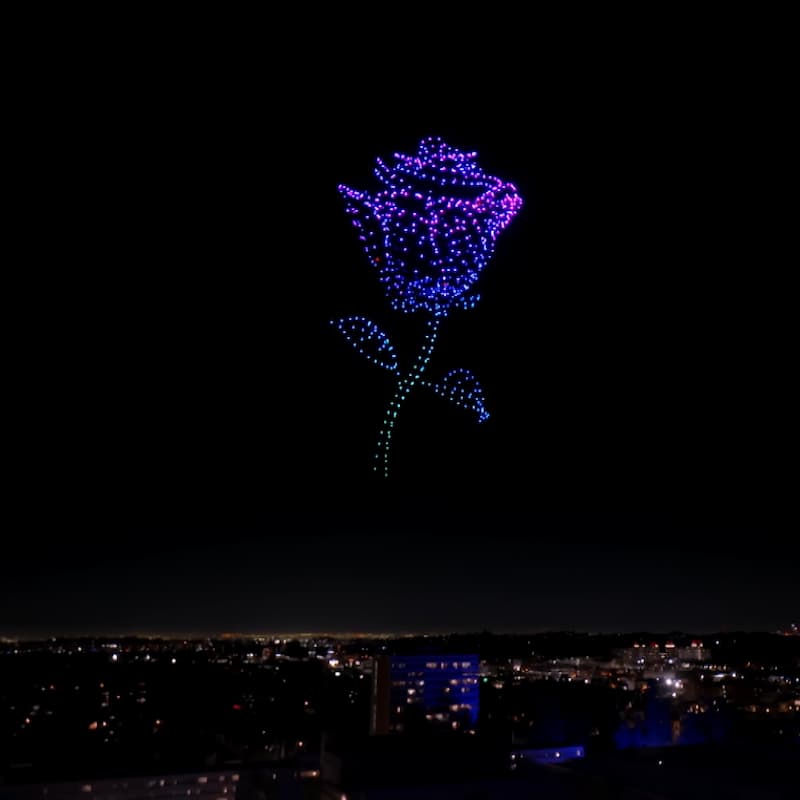 creating rose using drones sky elements agt