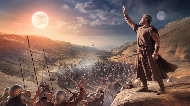 joshua commands the sun to stand still bible story