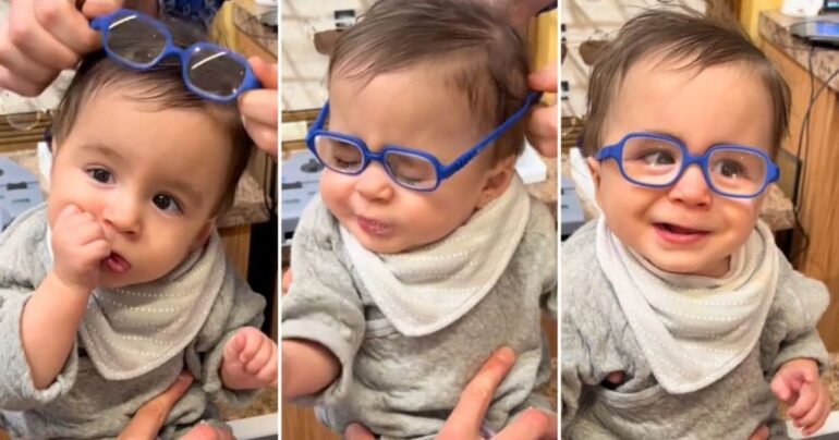 baby reaction to glasses liam frederick