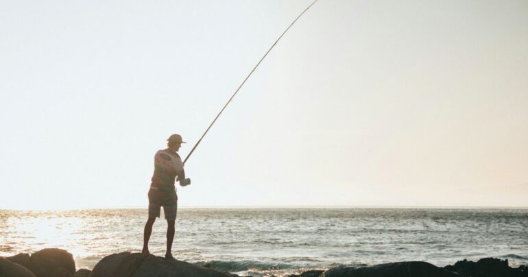 fisherman hooks drowning woman