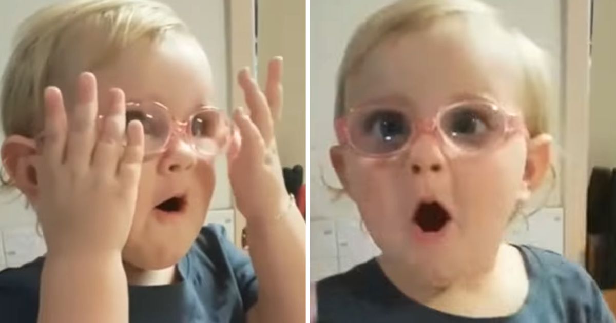 toddler sees clearly for the first time