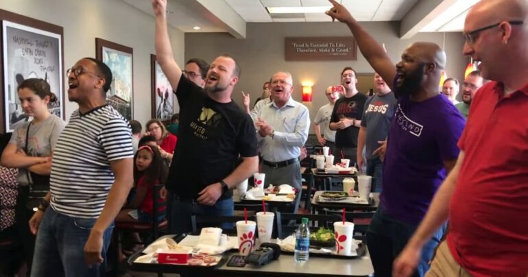 gospel flash mob chick fil a