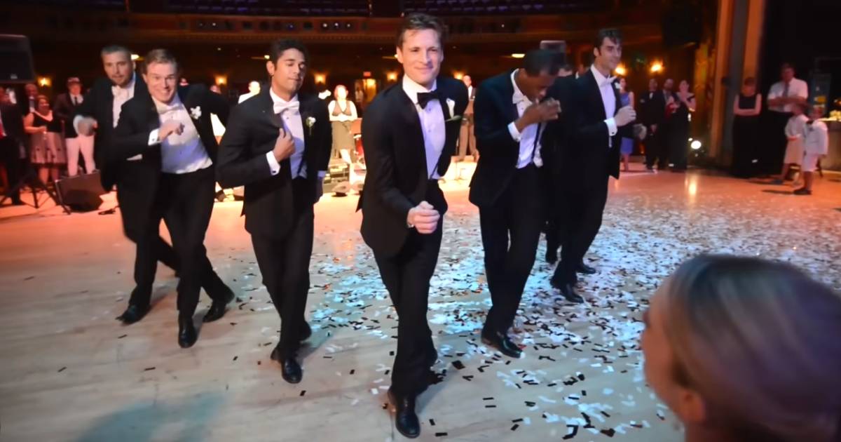 ballerina wedding groomsmen dance