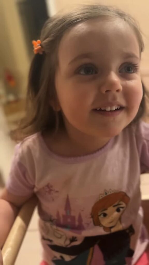 little girl seeing ultrasound pictures 2