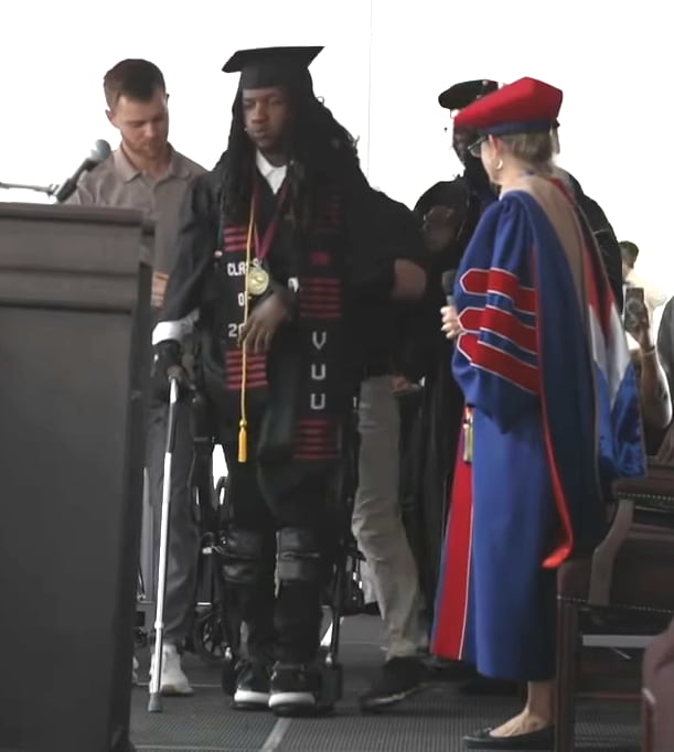 paralyzed student walks across graduation jaiden picot