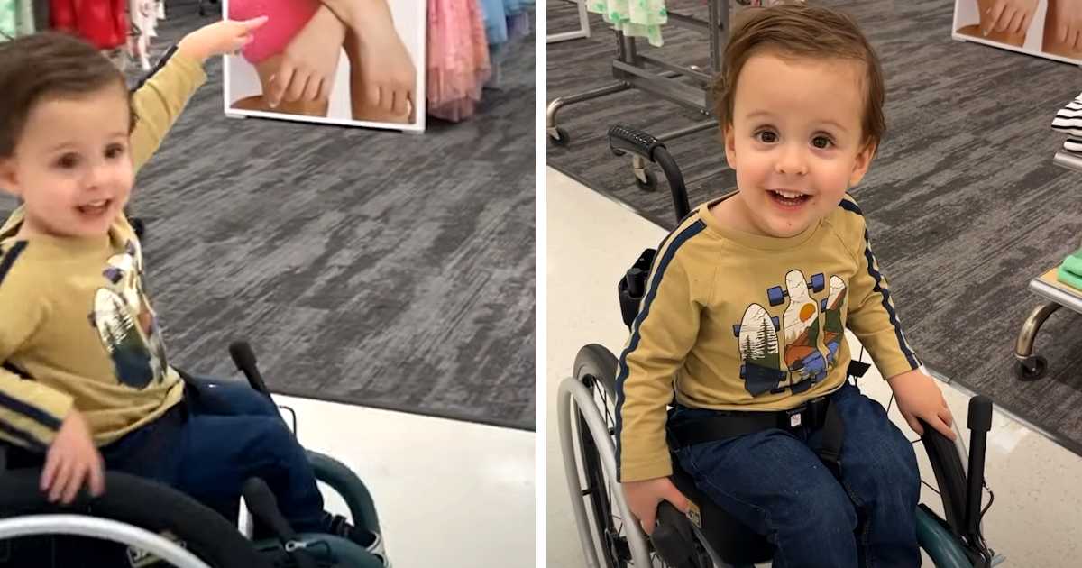 boy in wheelchair sees ad
